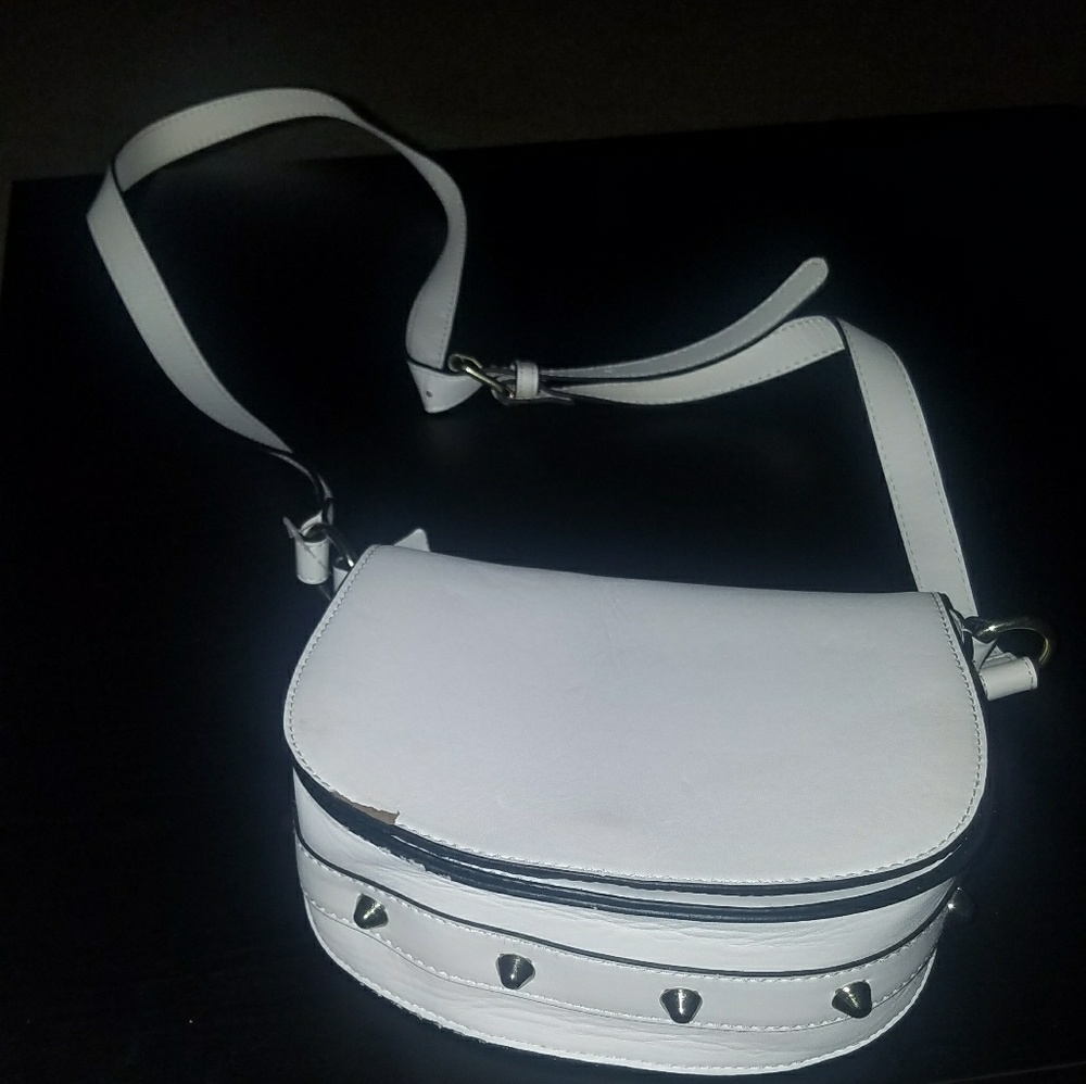 White studded purse
